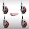 Service Caster 5'' SS Red Poly Swivel 3/4'' Expanding Stem Caster Set with Brake, 4PK SCC-SSEX20S514-PPUB-RED-TLB-34-4 - alternate 3